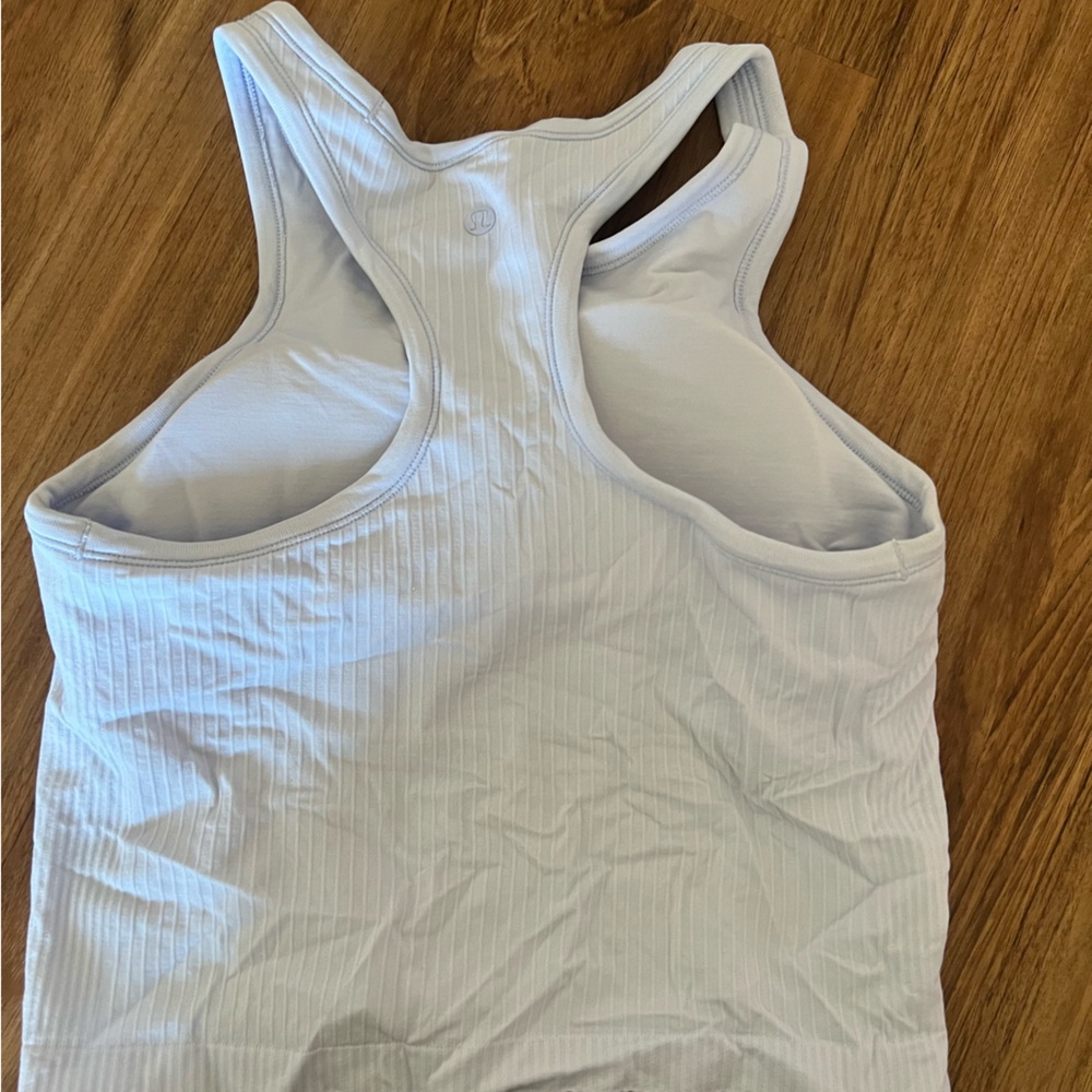 Lululemon Athletica Light Blue Ribbed Tank Top